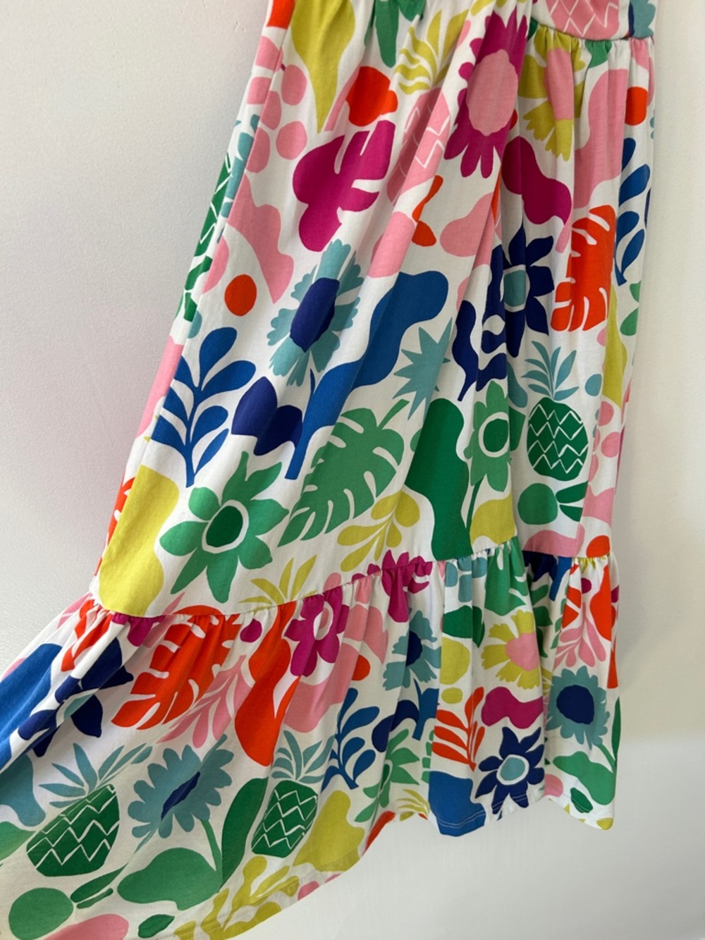 Mini Boden Dress Kids 8/9 Tropical Floral Summer Tiered Vibrant Crossback Beach - Picture 6 of 14